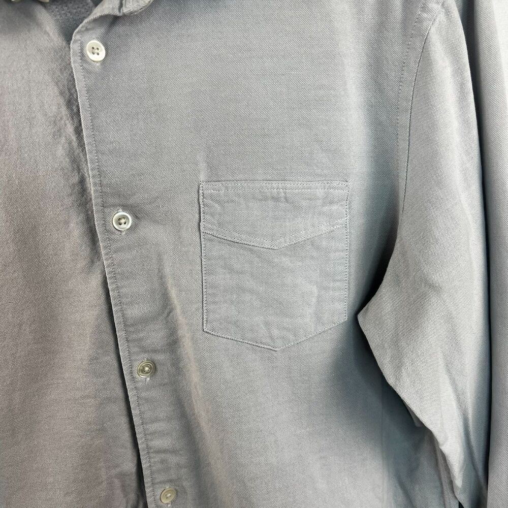 AllSaints Mens Cotton Whisper Gray Long Sleeve Shirt Size M - Picture 6 of 6